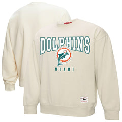 Miami Dolphins Women's Fandom Fleece Pullover Sweatshirt Cream