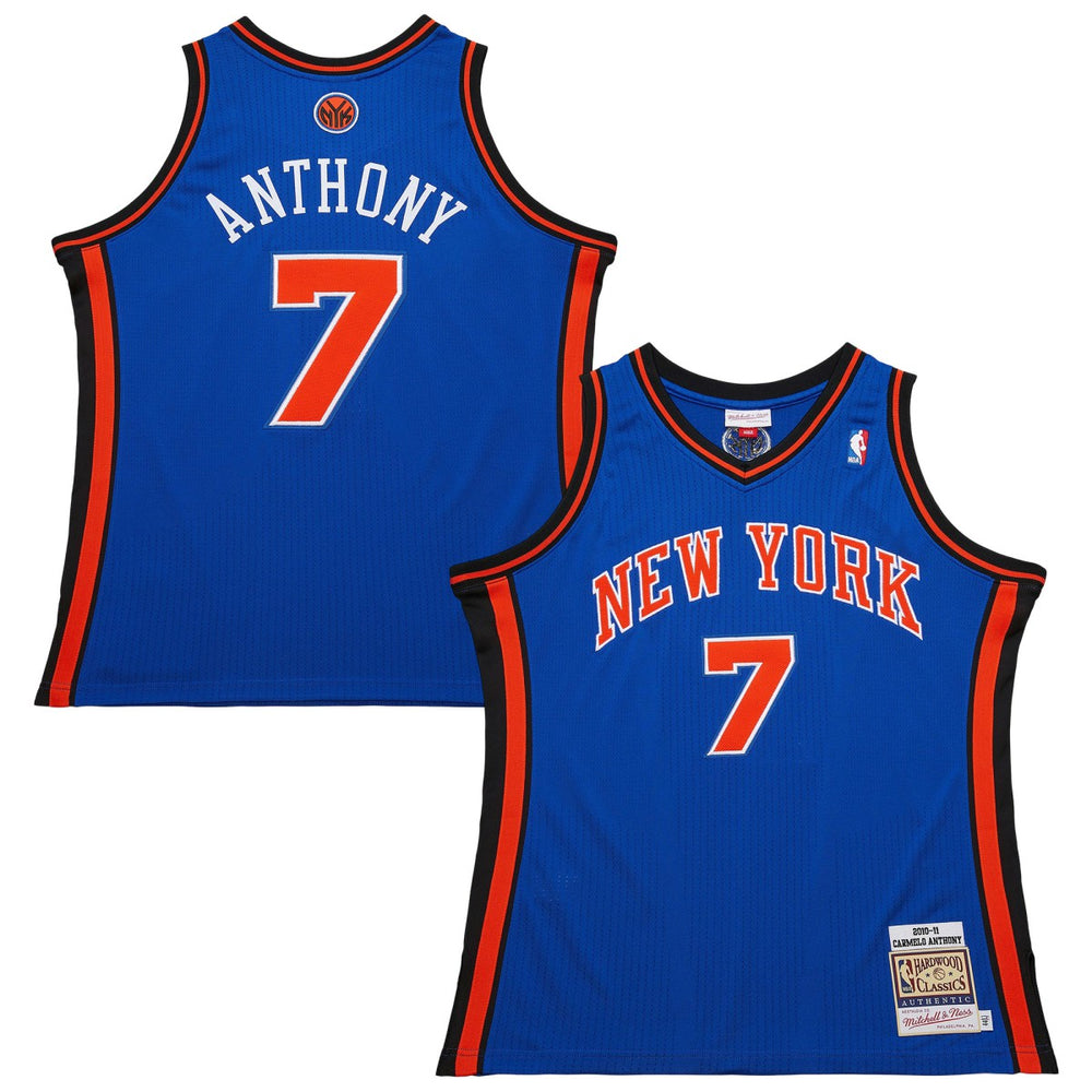 NBA Carmelo Anthony New York Knicks 2010/11 Hardwood Classics Authentic Jersey - Blue