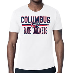 NHL Columbus Blue Jackets Starter Mesh Look Team Name T-Shirt - White