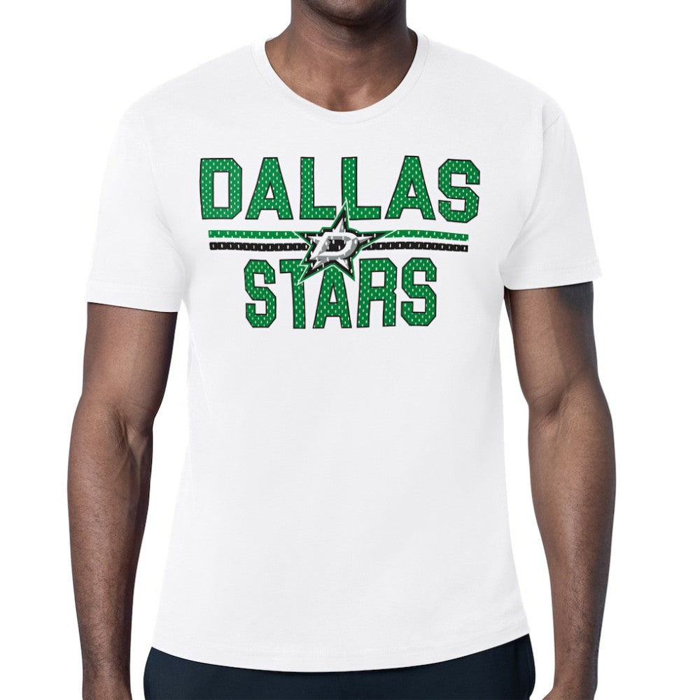 NHL Dallas Stars Starter Mesh Look Team Name T-Shirt - White