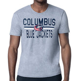 NHL Columbus Blue Jackets Starter Mesh Look Team Name T-Shirt - Heather Gray
