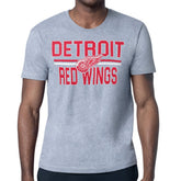 NHL Detroit Red Wings Starter Mesh Look Team Name T-Shirt - Heather Gray