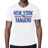 NHL New York Rangers Starter Mesh Look Team Name T-Shirt - White