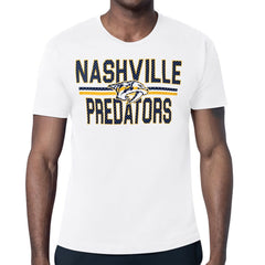 NHL Nashville Predators Starter Mesh Look Team Name T-Shirt - White
