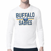 NHL Buffalo Sabres Starter Mesh Look Team Name Long Sleeve T-Shirt - White