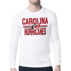 NHL Carolina Hurricanes Starter Mesh Look Team Name Long Sleeve T-Shirt - White
