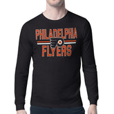 NHL Philadelphia Flyers Starter Mesh Look Team Name Long Sleeve T-Shirt - Black