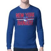 NHL New York Rangers Starter Mesh Look Team Name Long Sleeve T-Shirt - Blue