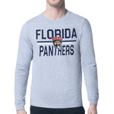 NHL Florida Panthers Starter Mesh Look Team Name Logo Long Sleeve T-Shirt - Heather Gray