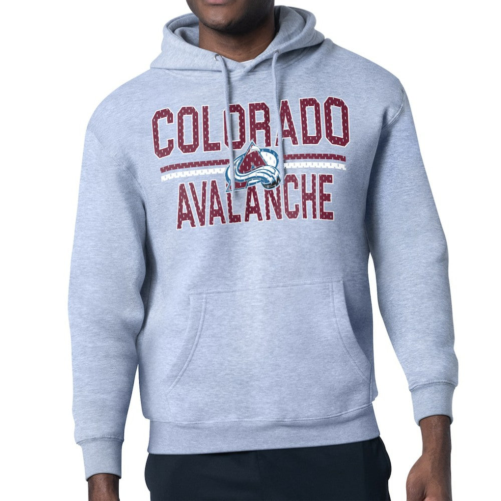 NHL Colorado Avalanche Starter Mesh Look Team Name Logo Tri-Blend Pullover Hoodie - Heather Gray