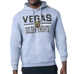 NHL Vegas Golden Knights Starter Mesh Look Team Name Logo Tri-Blend Pullover Hoodie - Heather Gray