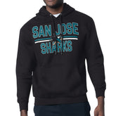 NHL San Jose Sharks Starter Mesh Look Team Name Logo Tri-Blend Pullover Hoodie - Black