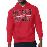 NHL Detroit Red Wings Starter Mesh Look Team Name Logo Tri-Blend Pullover Hoodie - Red