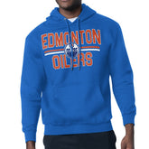 NHL Edmonton Oilers Starter Mesh Look Team Name Logo Tri-Blend Pullover Hoodie - Royal