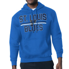 NHL St. Louis Blues Starter Mesh Look Team Name Logo Tri-Blend Pullover Hoodie - Blue