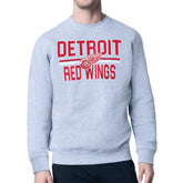 NHL Detroit Red Wings Starter Mesh Look Team Name Logo Pullover Sweatshirt - Heather Gray