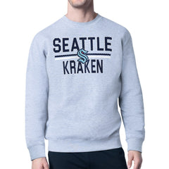 NHL Seattle Kraken Starter Mesh Look Team Name Logo Pullover Sweatshirt - Heather Gray