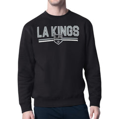 NHL Los Angeles Kings Starter Mesh Look Team Name Logo Pullover Sweatshirt - Black