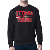 NHL Ottawa Senators Starter Mesh Look Team Name Logo Pullover Sweatshirt - Black