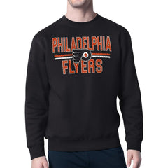 NHL Philadelphia Flyers Starter Mesh Look Team Name Logo Pullover Sweatshirt - Black