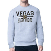 NHL Vegas Golden Knights Starter Mesh Look Team Name Logo Pullover Sweatshirt - Heather Gray