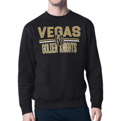 NHL Vegas Golden Knights Starter Mesh Look Team Name Logo Pullover Sweatshirt - Black