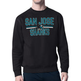 NHL San Jose Sharks Starter Mesh Look Team Name Logo Pullover Sweatshirt - Black