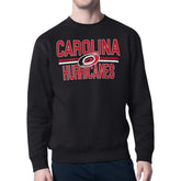 NHL Carolina Hurricanes Starter Mesh Look Team Name Logo Pullover Sweatshirt - Black