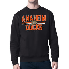 NHL Anaheim Ducks Starter Mesh Look Team Name Logo Pullover Sweatshirt - Black