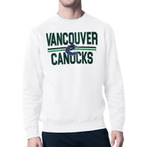 NHL Vancouver Canucks Starter Mesh Look Team Name Logo Pullover Sweatshirt - White