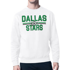NHL Dallas Stars Starter Mesh Look Team Name Logo Pullover Sweatshirt - White