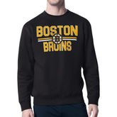 NHL Boston Bruins Starter Mesh Look Team Name Logo Pullover Sweatshirt - Black