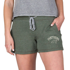 Carolina Panthers Concepts Sport Women's Mainstream French Terry Tri-Blend Shorts Green