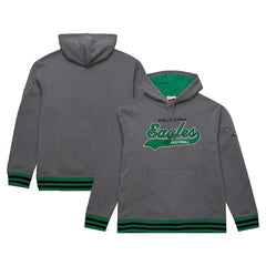 Philadelphia Eagles Vintage Logo Snow Washed Fleece Pullover Hoodie Heather Gray