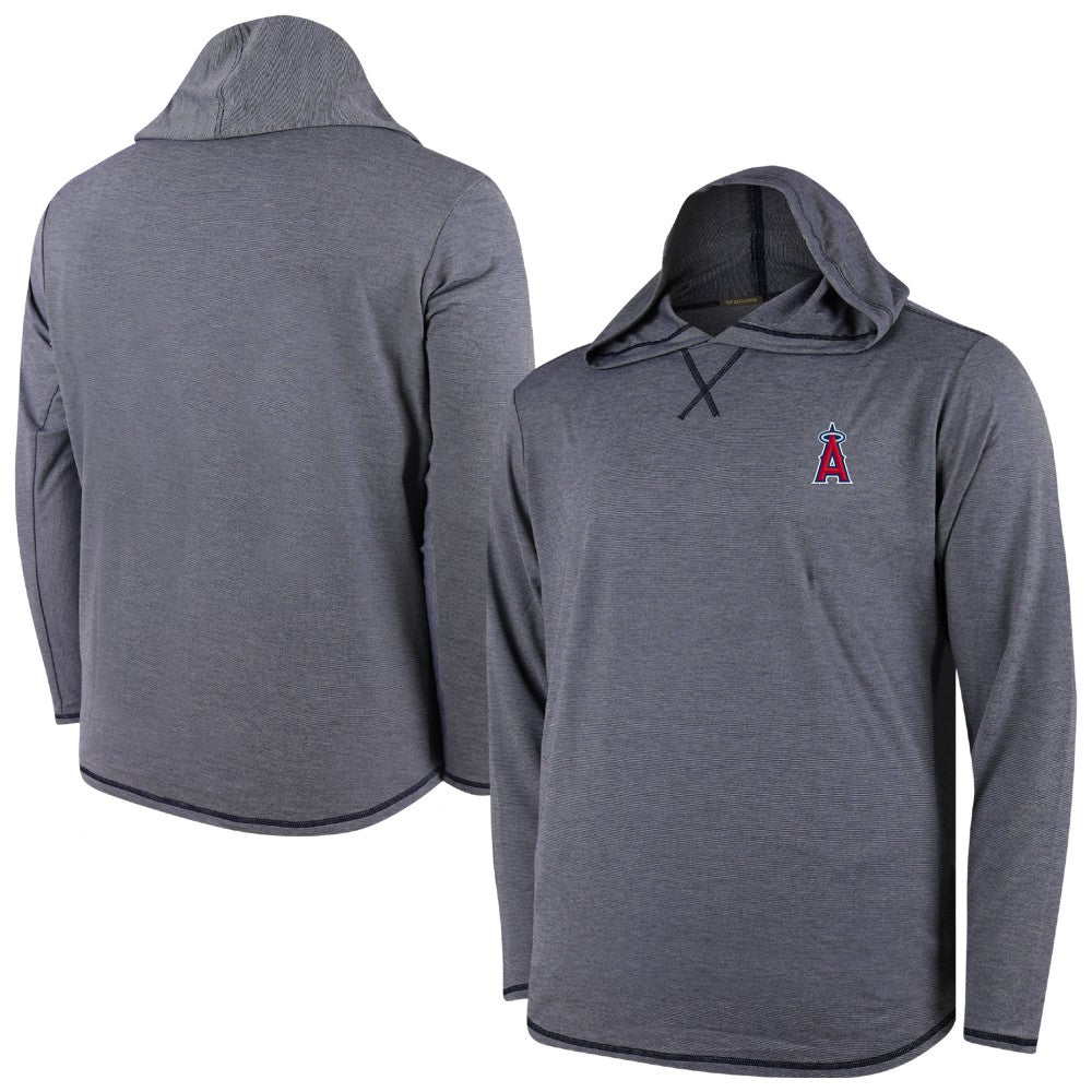 Los Angeles Angels Butter Stripe Tri-Blend Long Sleeve Hoodie T-Shirt - Navy Hoodies