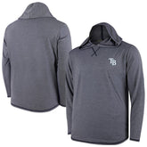 Tampa Bay Rays Butter Stripe Tri-Blend Long Sleeve Hoodie T-Shirt - Navy Hoodies