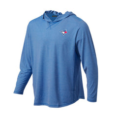 Toronto Blue Jays Butter Stripe Tri-Blend Long Sleeve Hoodie T-Shirt - Royal Hoodies