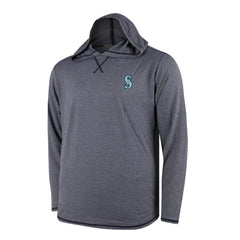Seattle Mariners Butter Stripe Tri-Blend Long Sleeve Hoodie T-Shirt - Navy Hoodies