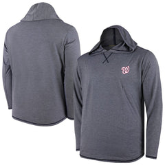 Washington Nationals Butter Stripe Tri-Blend Long Sleeve Hoodie T-Shirt - Navy Hoodies