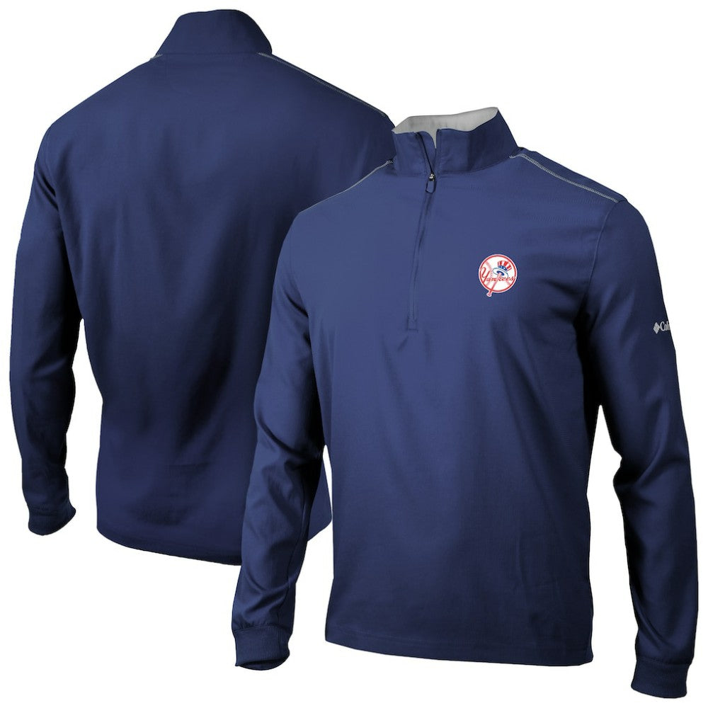 New York Yankees Columbia Omni-Wick Bogey's Paradise Quarter-Zip Top - Navy Tops