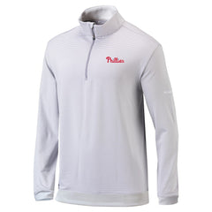 Philadelphia Phillies Columbia Omni-Wick Even Lie Quarter-Zip Pullover Top - Gray Pullover