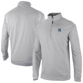 New York Yankees Columbia Oakland Downs Omni-Wick Quarter-Zip Top - Gray Tops