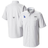Los Angeles Dodgers Columbia Omni-Wick Low Drag Offshore Button-Up Shirt - White