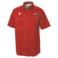 Philadelphia Phillies Columbia Omni-Wick Low Drag Offshore Button-Up Shirt - Red