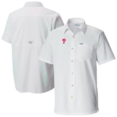 Philadelphia Phillies Columbia Slack Tide Omni-Wick Button-Up Camp Shirt - White