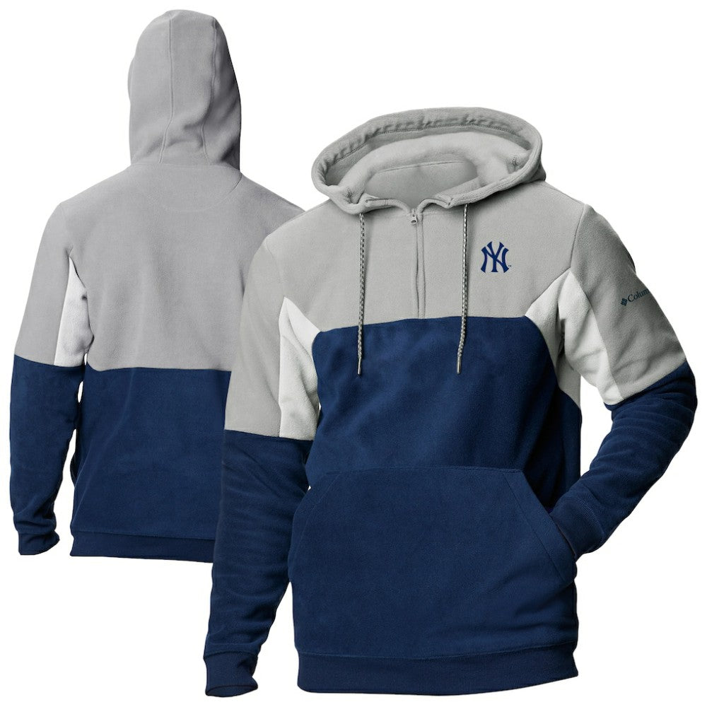 New York Yankees Columbia Lodge Fleece Quarter-Zip Hoodie - Navy Hoodies