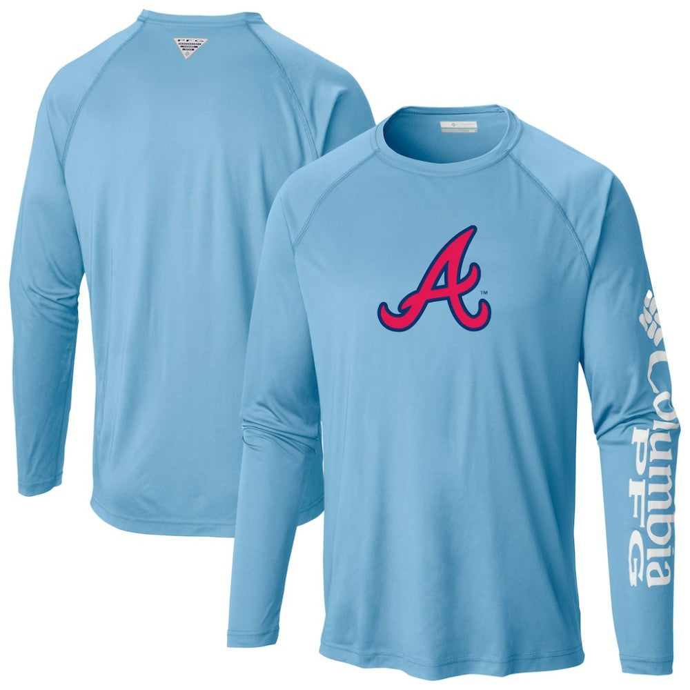 Atlanta Braves Columbia Terminal Tackle Long Sleeve T-Shirt - Light Blue T-shirts