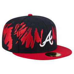 Atlanta Braves New Era Retro Pattern 59FIFTY Fitted Hat - Navy/Red Hats