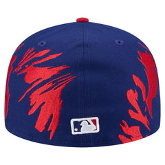 Texas Rangers New Era Retro Pattern 59FIFTY Fitted Hat - Royal/Red Hats
