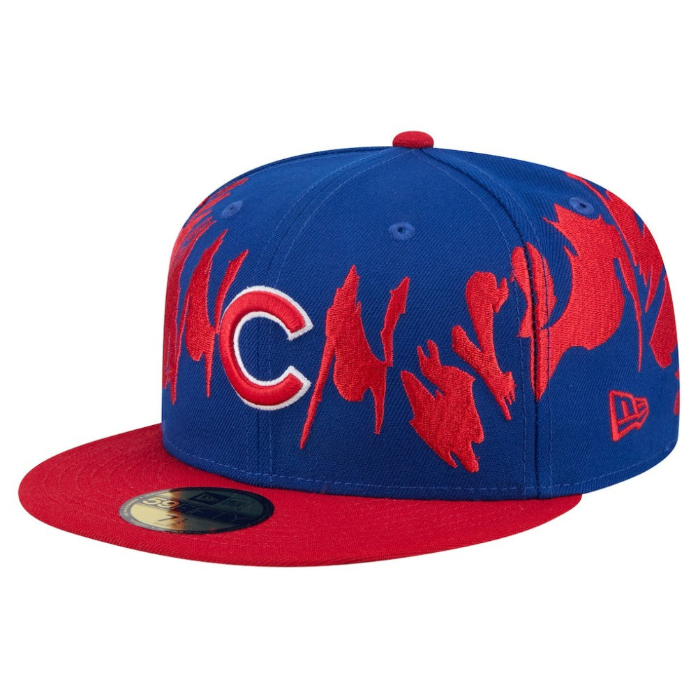 Chicago Cubs New Era Retro Pattern 59FIFTY Fitted Hat - Royal/Red Hats